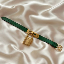 Load image into Gallery viewer, VINTAGE HERMES GREEN LEATHER WATCH
