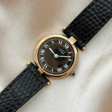 Load image into Gallery viewer, VINTAGE CARTIER BLACK LEATHER WATCH
