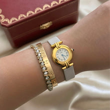 Load image into Gallery viewer, VINTAGE CARTIER WHITE LEATHER WATCH
