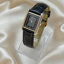 Load image into Gallery viewer, VINTAGE CARTIER BLACK LEATHER WATCH
