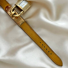 Load image into Gallery viewer, VINTAGE HERMES YELLOW LEATHER WATCH
