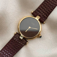 Load image into Gallery viewer, VINTAGE CARTIER BURGUNDY LEATHER WATCH
