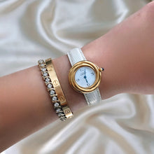 Load image into Gallery viewer, VINTAGE CARTIER BEIGE LEATHER WATCH

