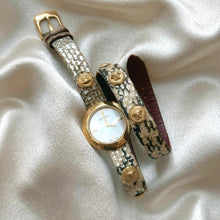 Load image into Gallery viewer, VINTAGE VERSACE SNAKESKIN LEATHER WRAP WATCH
