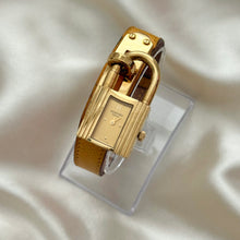 Load image into Gallery viewer, VINTAGE HERMES YELLOW LEATHER WATCH
