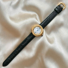 Load image into Gallery viewer, VINTAGE CARTIER BLACK LEATHER WATCH
