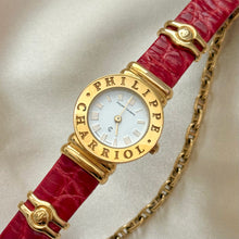 Load image into Gallery viewer, VINTAGE PHILIPPE CHARRIOL RED LEATHER WATCH
