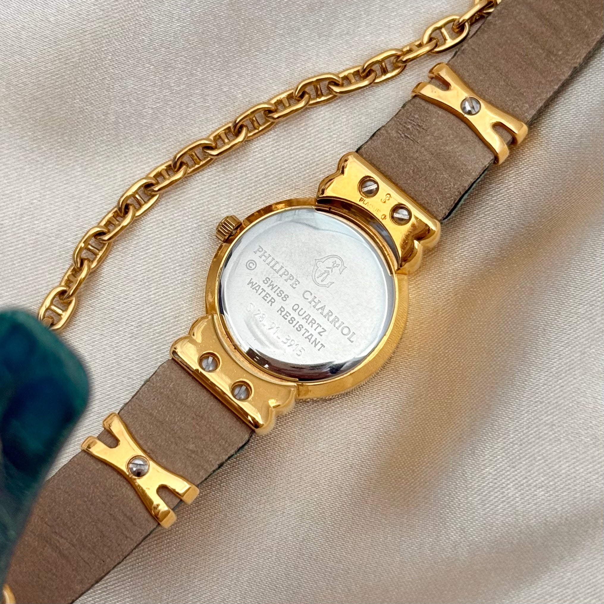 VINTAGE PHILIPPE CHARRIOL GREEN LEATHER WATCH – Panahon Designs