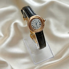 Load image into Gallery viewer, VINTAGE CARTIER BLACK LEATHER WATCH
