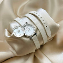 Load image into Gallery viewer, VINTAGE LOUIS VUITTON MOTHER-OF-PEARL &amp; DIAMOND LEATHER WATCH
