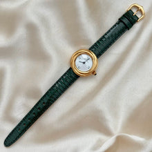 Load image into Gallery viewer, VINTAGE CARTIER GREEN LEATHER WATCH
