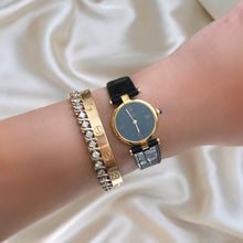 Load image into Gallery viewer, VINTAGE CARTIER BLACK LEATHER WATCH

