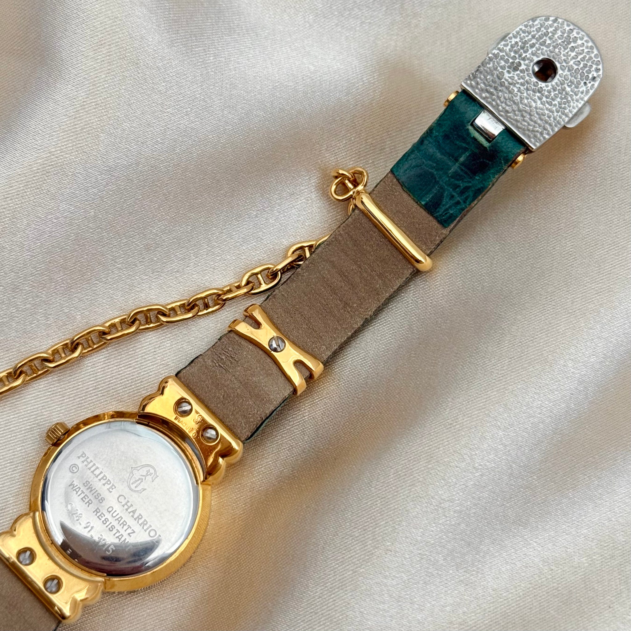 VINTAGE PHILIPPE CHARRIOL GREEN LEATHER WATCH – Panahon Designs