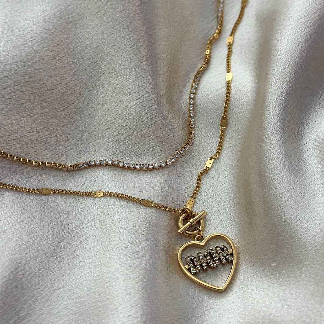 DIOR HEART STACK NECKLACE