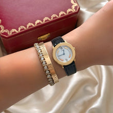Load image into Gallery viewer, VINTAGE CARTIER BLACK LEATHER WATCH
