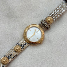 Load image into Gallery viewer, VINTAGE VERSACE SNAKESKIN LEATHER WRAP WATCH
