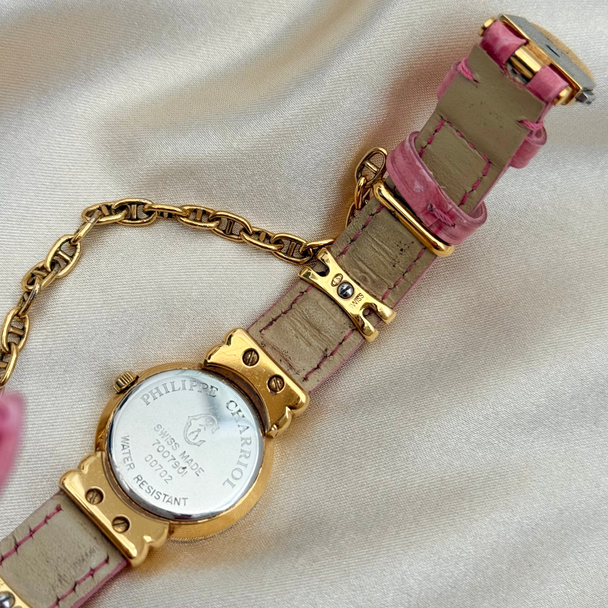 VINTAGE PHILIPPE CHARRIOL PINK LEATHER DIAMOND WATCH – Panahon Designs