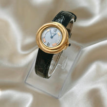 Load image into Gallery viewer, VINTAGE CARTIER BLACK LEATHER WATCH
