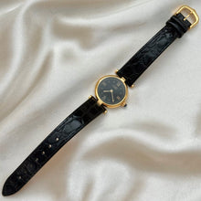 Load image into Gallery viewer, VINTAGE CARTIER BLACK LEATHER WATCH

