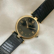 Load image into Gallery viewer, VINTAGE CARTIER BLACK LEATHER WATCH
