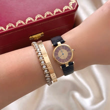 Load image into Gallery viewer, VINTAGE CARTIER BLACK LEATHER WATCH
