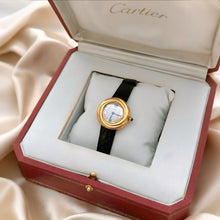 Load image into Gallery viewer, VINTAGE CARTIER BLACK LEATHER WATCH
