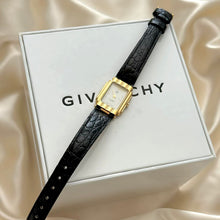 Load image into Gallery viewer, VINTAGE GIVENCHY BLACK LEATHER WATCH
