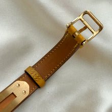 Load image into Gallery viewer, VINTAGE HERMES YELLOW LEATHER WATCH
