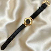 Load image into Gallery viewer, VINTAGE CARTIER BLACK LEATHER WATCH
