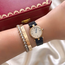 Load image into Gallery viewer, VINTAGE CARTIER BLACK LEATHER WATCH
