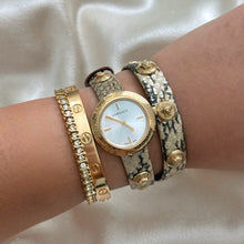 Load image into Gallery viewer, VINTAGE VERSACE SNAKESKIN LEATHER WRAP WATCH
