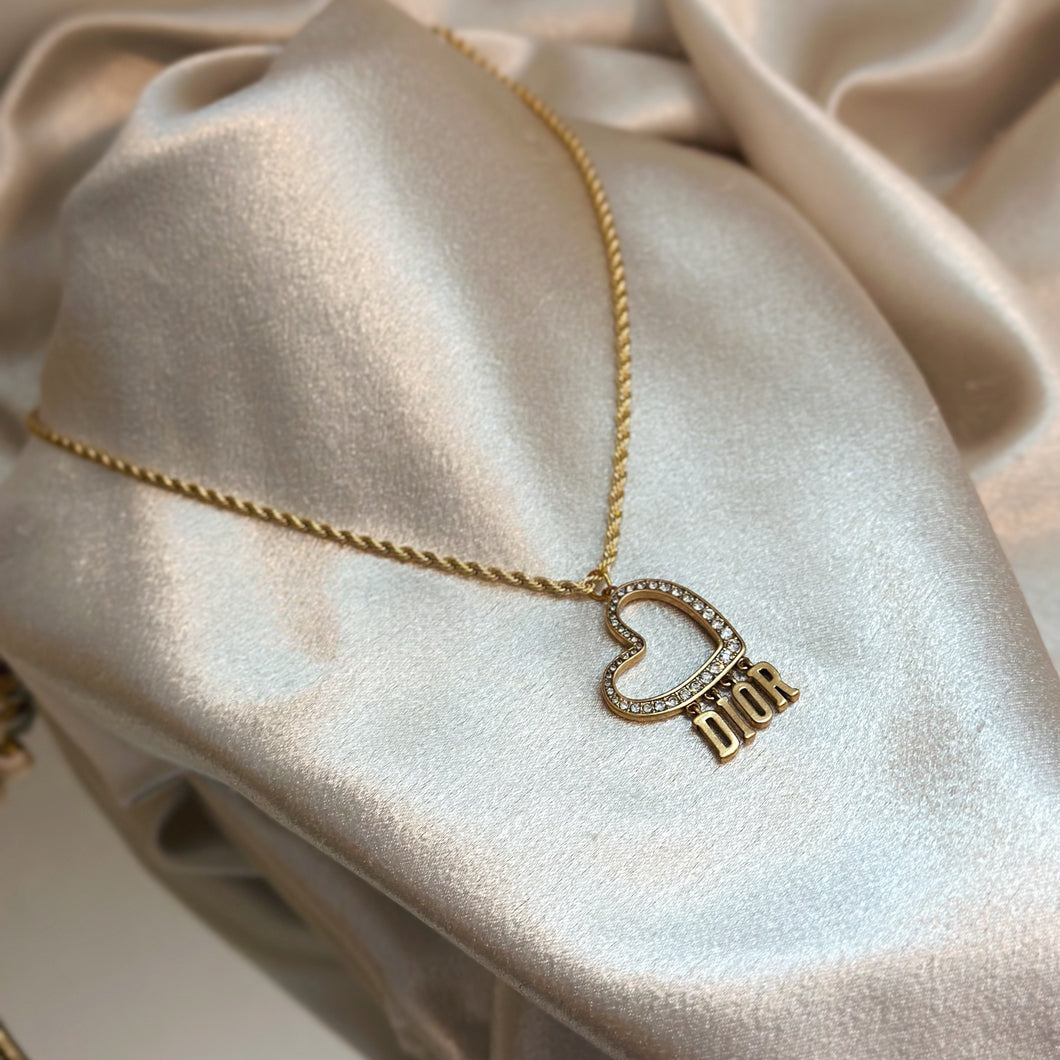 DIOR HEART ROPE CHAIN NECKLACE